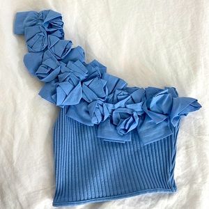 Zara one shoulder cropped tank.